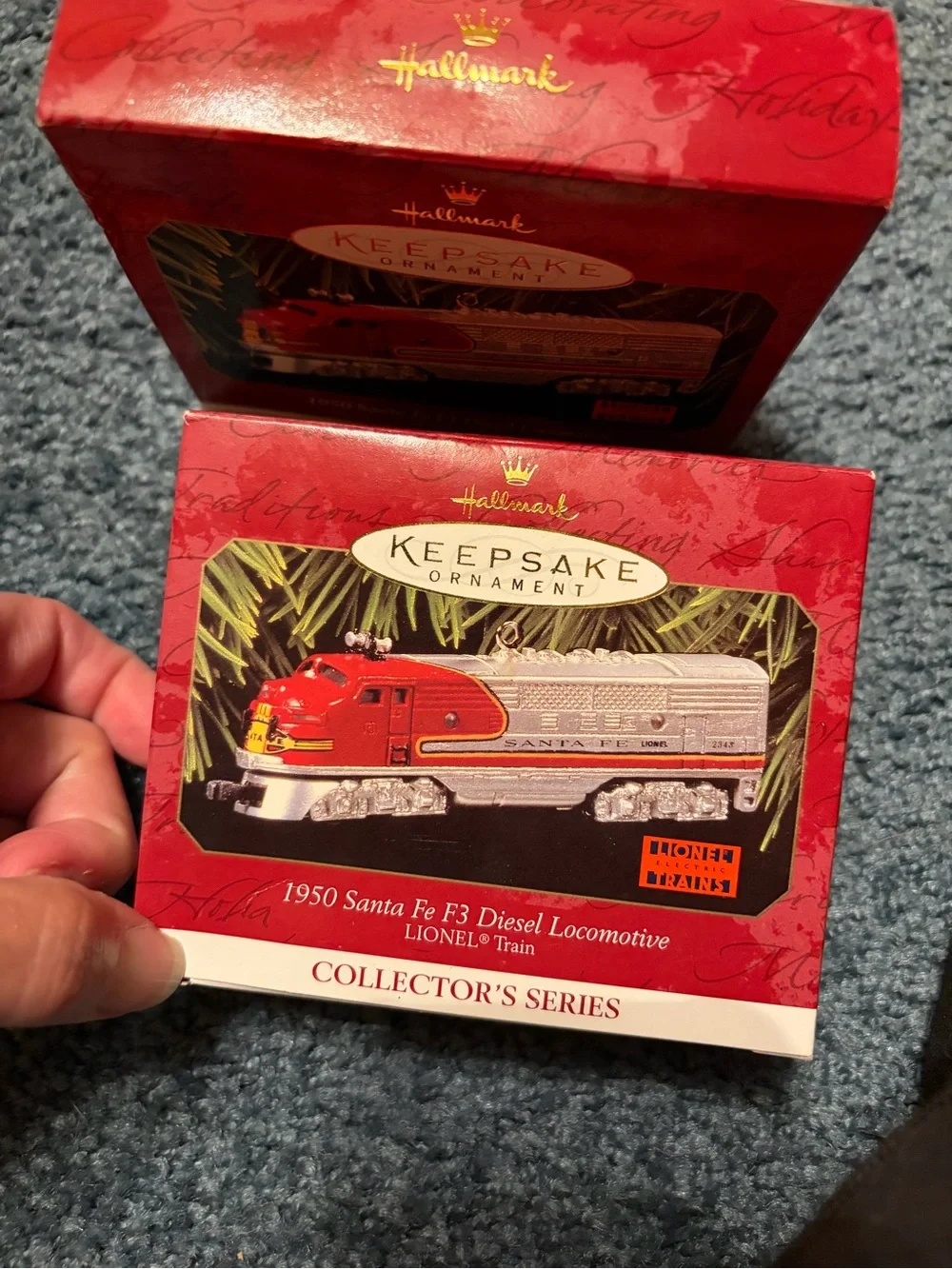 Hallmark Red & Silver 1950 Santa Fe F3 Diesel Locomotive Keepsake Ornament
